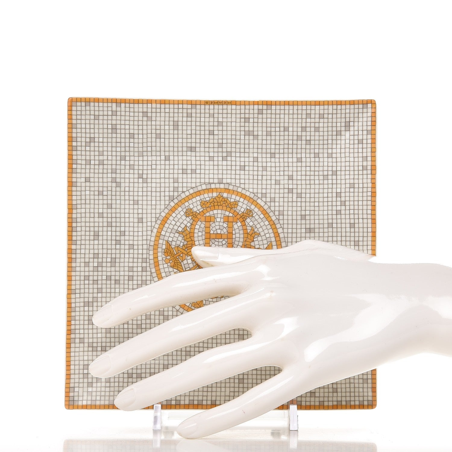 Hermes Porcelain Mosaique au 24 Square Plate 2 of 7