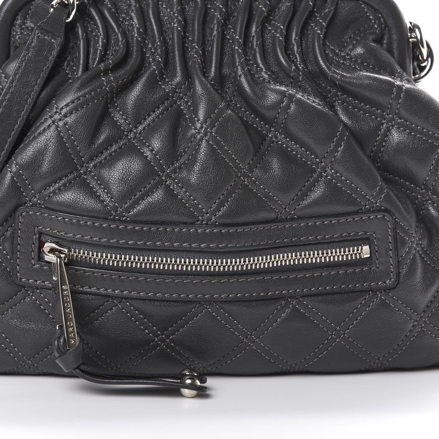 Marc Jacobs Calfskin Quilted Little Stam Dark Grey 9 of 9