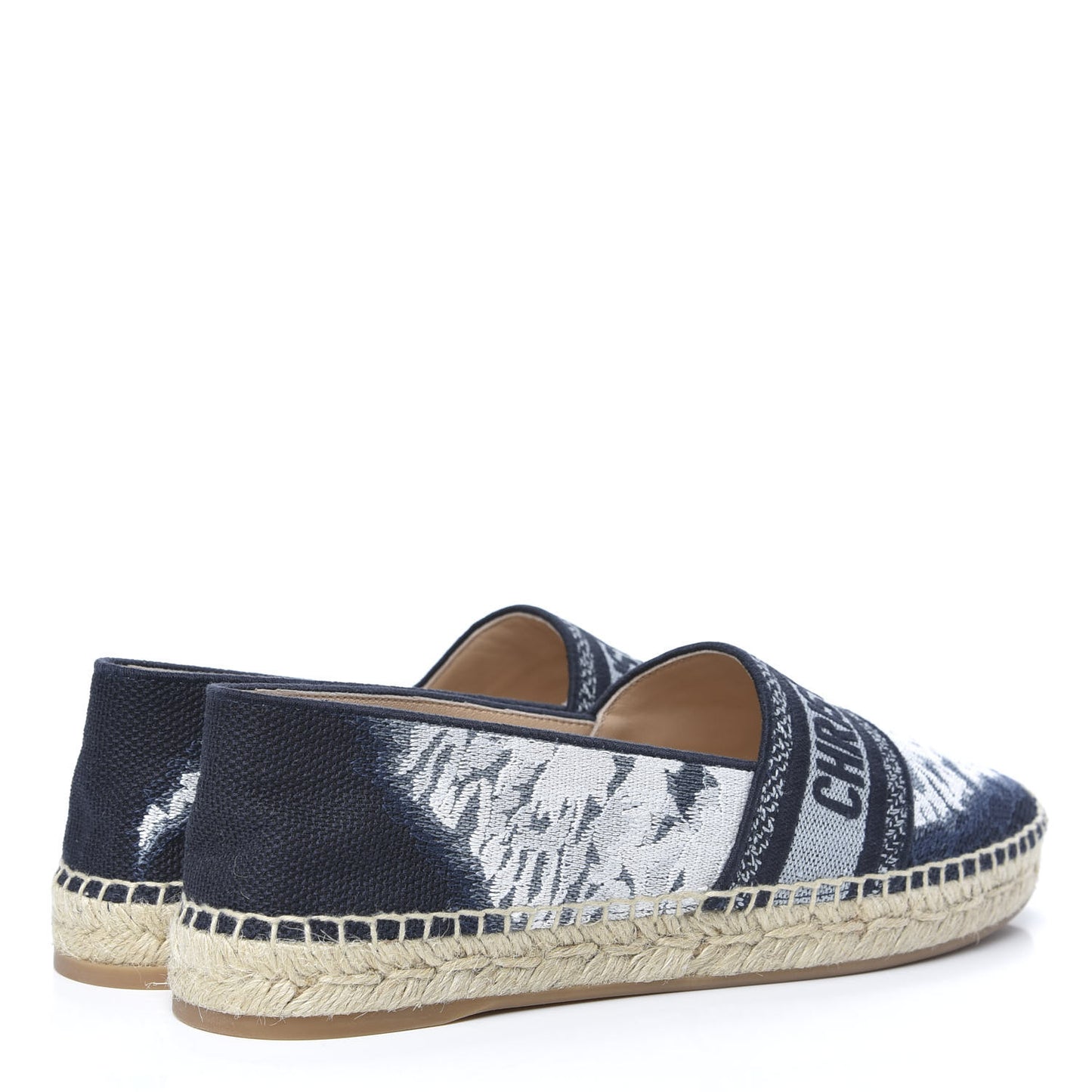 Canvas Tie and Dior Embroidered Granville 15mm Espadrilles 40 Denim