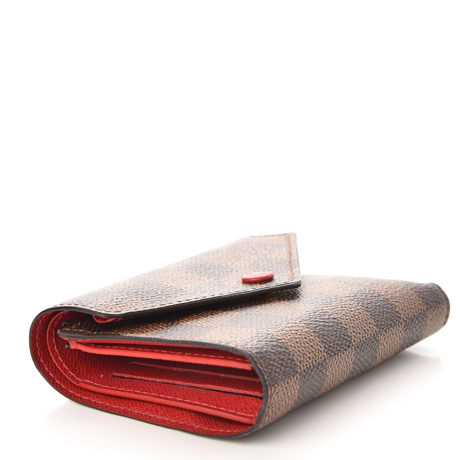 Louis Vuitton Damier Ebene Victorine Wallet Red 4 of 10