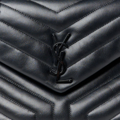 Saint Laurent Calfskin Y Quilted Monogram Monochrome Medium Loulou Chain Satchel Black 9 of 11