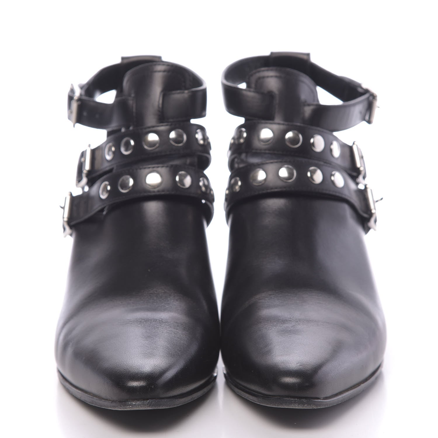 Saint Laurent Calfskin Rock Rivet Stud Booties 40 Black 2 of 11
