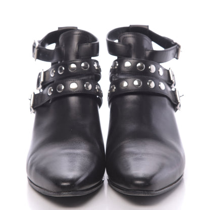 Saint Laurent Calfskin Rock Rivet Stud Booties 40 Black 2 of 11