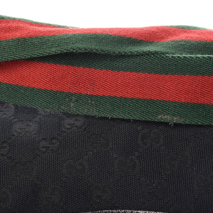 Gucci Monogram Web Medium Half Moon Hobo Black 8 of 12