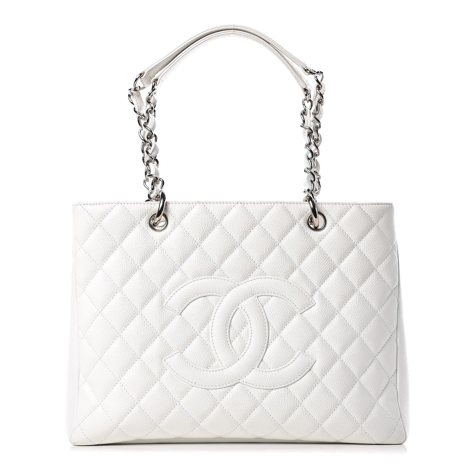 Chanel Caviar Quilted Grand Shopping Tote GST White 1 of 17