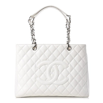 Chanel Caviar Quilted Grand Shopping Tote GST White 1 of 17