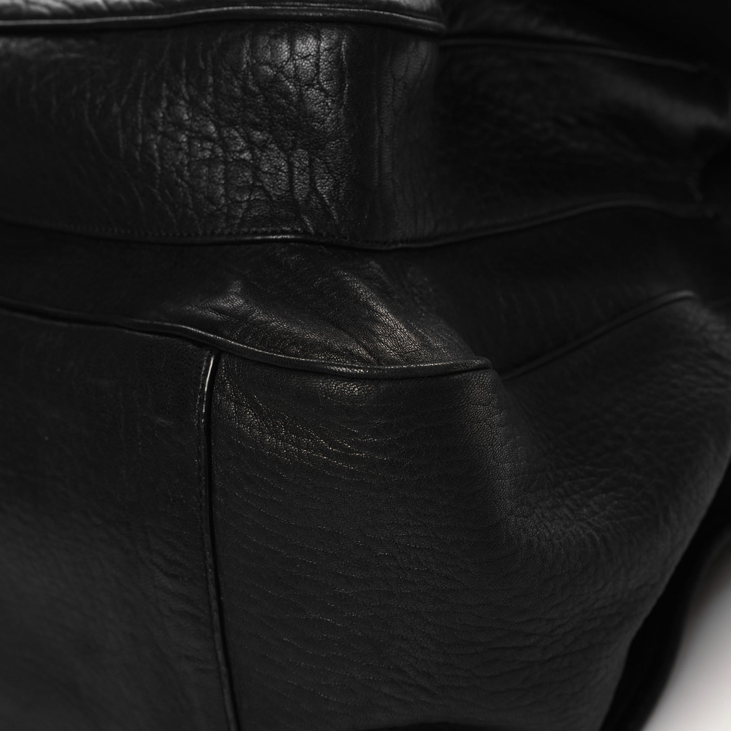 Grained Lambskin Monogram Oversized Niki Chain Satchel Black