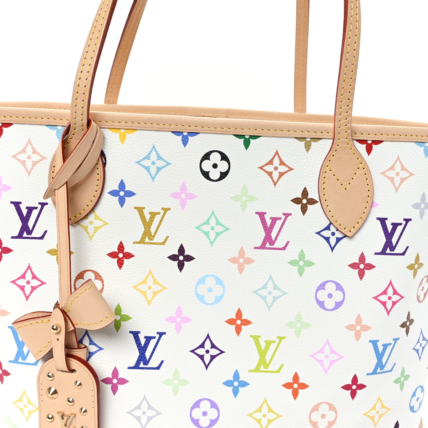 Louis Vuitton LV X TM Monogram Multicolor Neverfull MM White 8 of 10
