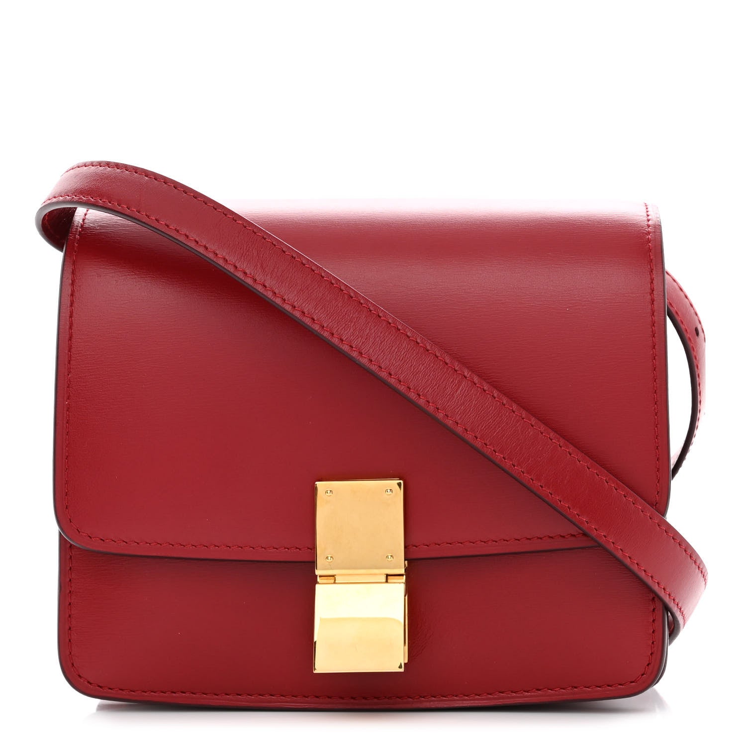 Celine Box Calfskin Small Classic Box Flap Bag Red 1 of 8