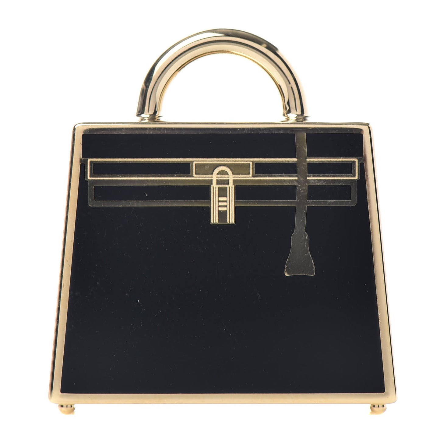 Lacquered Permabrass Kelly Curiosite Charm Black