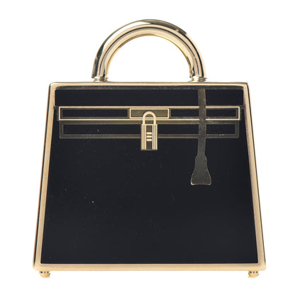 Hermes Lacquered Permabrass Kelly Curiosite Charm Black 1 of 3