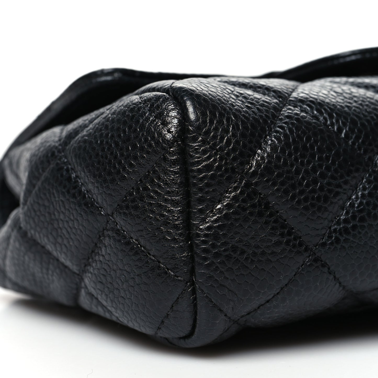 Caviar Quilted Flap Cosmetic Case Black