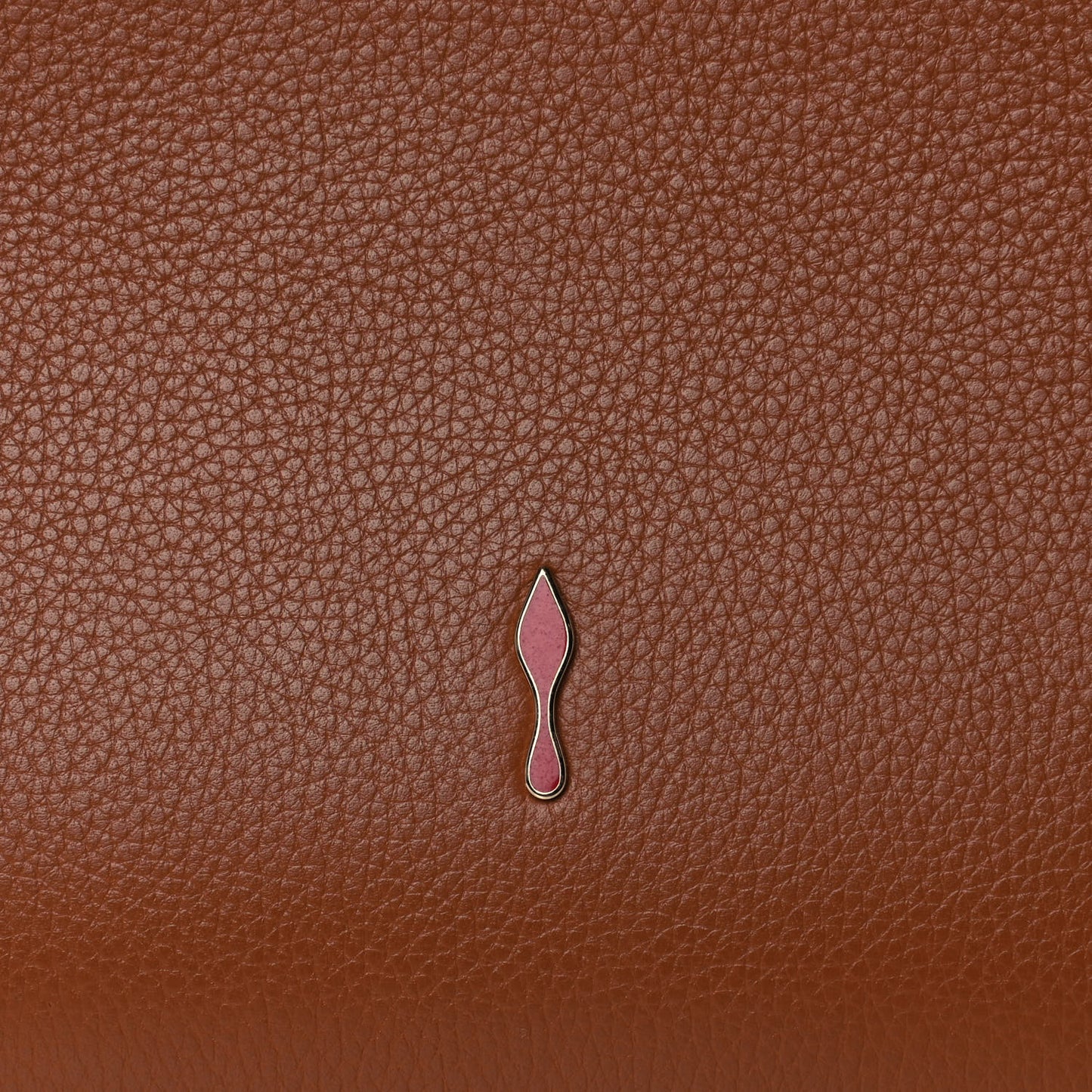 Calfskin Patent Studded Large Paloma Brown