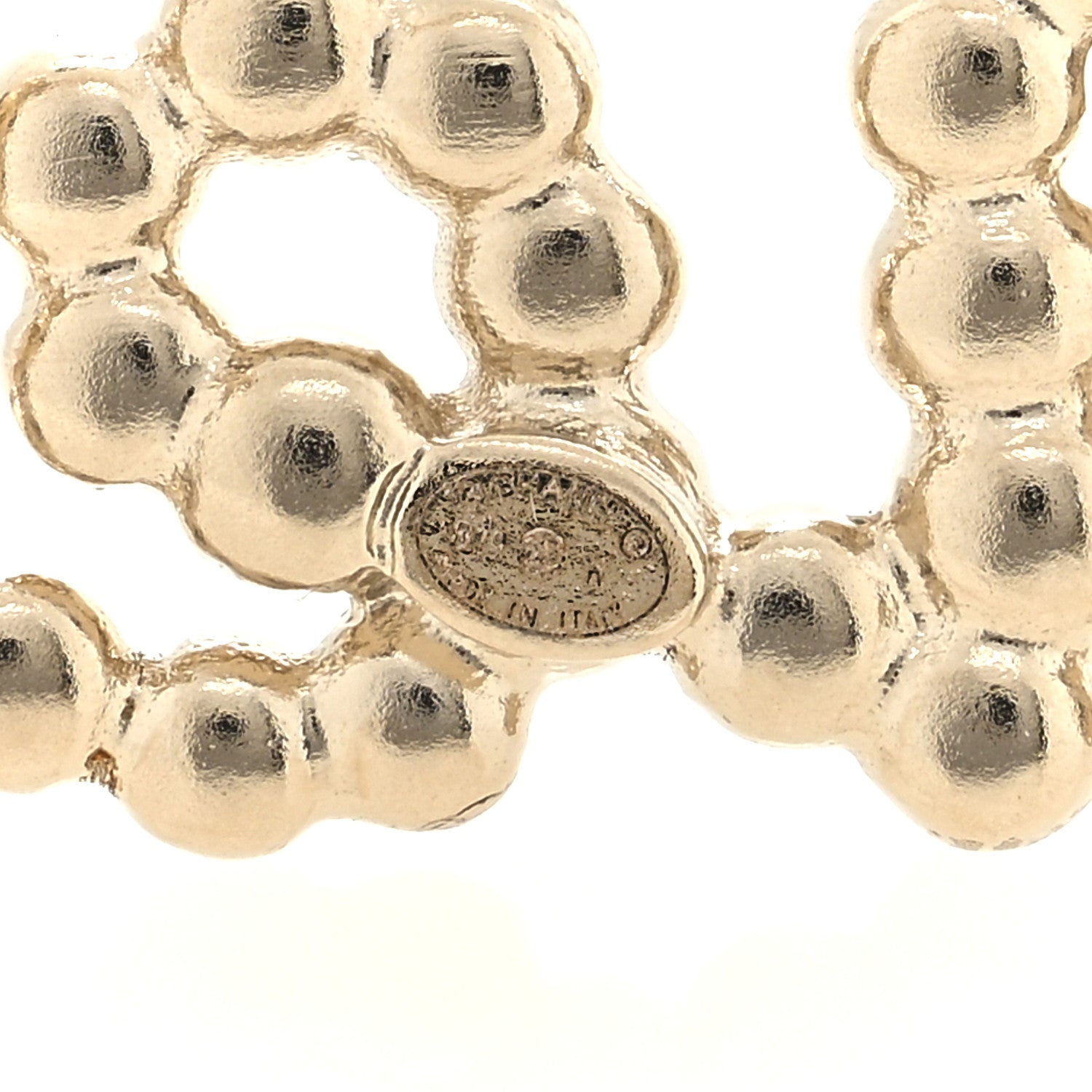 Chanel Metal Glass Swirling Pearls Hair Clip Gold 3 of 3