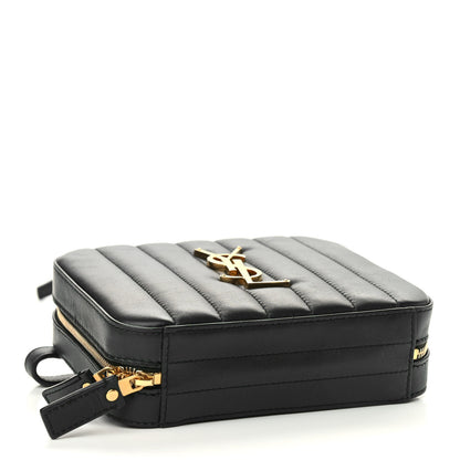 Saint Laurent Lambskin Matelasse Vicky Monogram Belt Bag Black 3 of 7