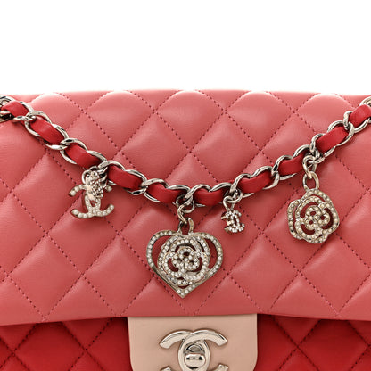 Chanel Lambskin Quilted Tri-Color Medium Valentine Charms Single Flap Pink 8 of 13