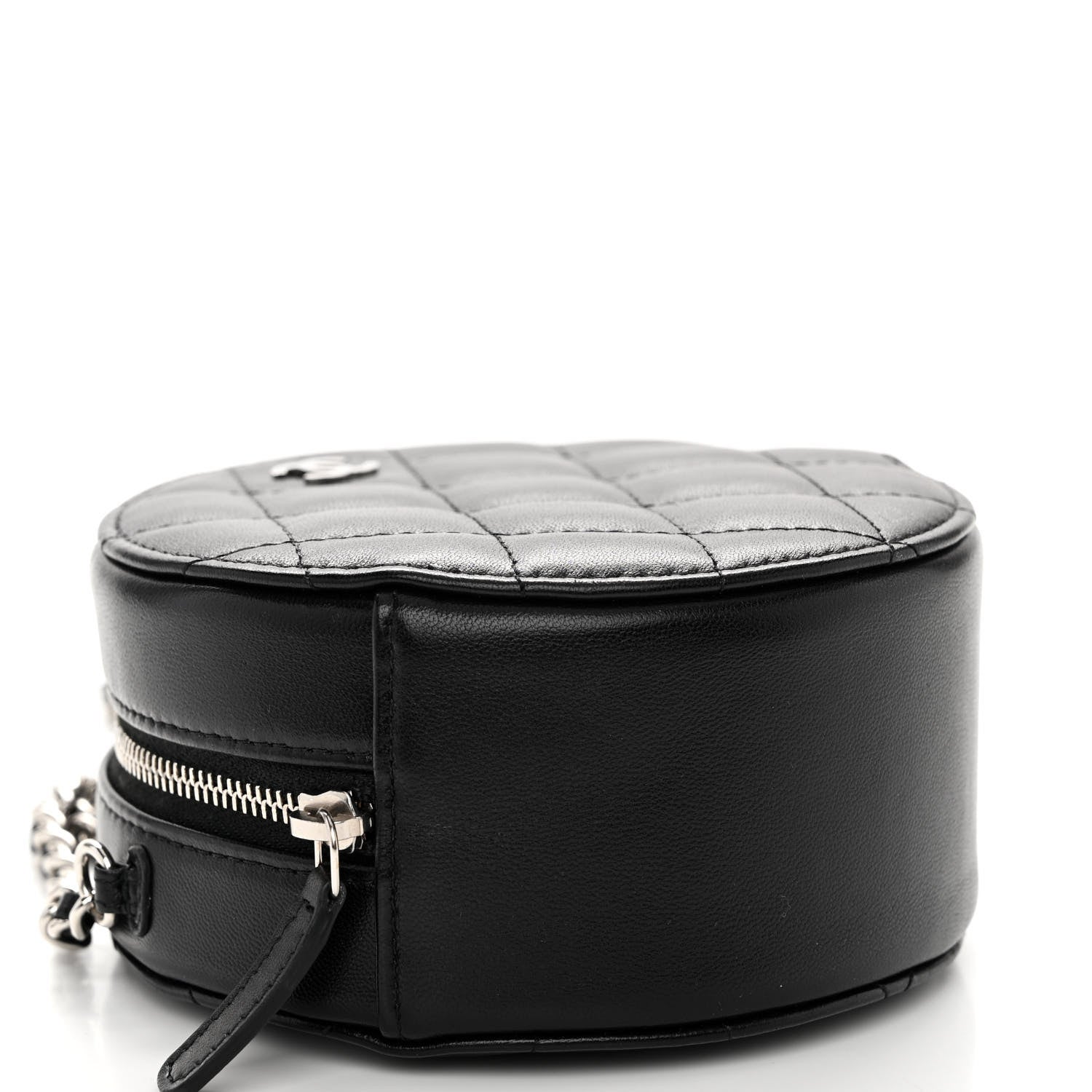 Chanel Lambskin Quilted Round Clutch With Chain Black 9 of 10