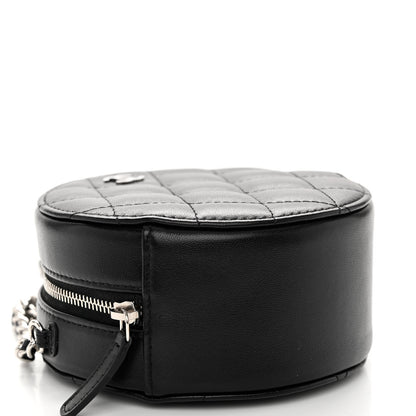 Chanel Lambskin Quilted Round Clutch With Chain Black 9 of 10