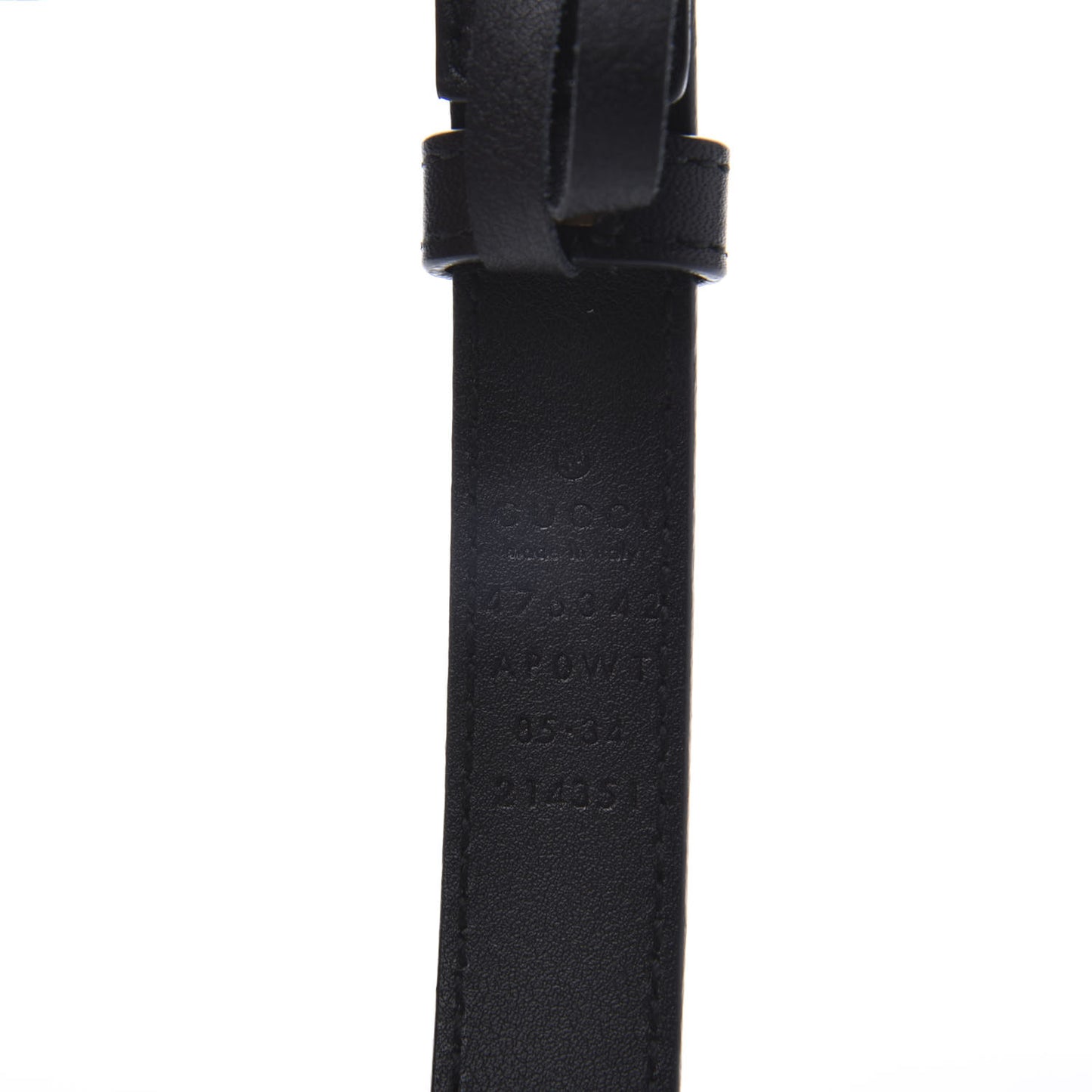 Calfskin Pearl Double G 20mm Belt 85 34 Black Cream