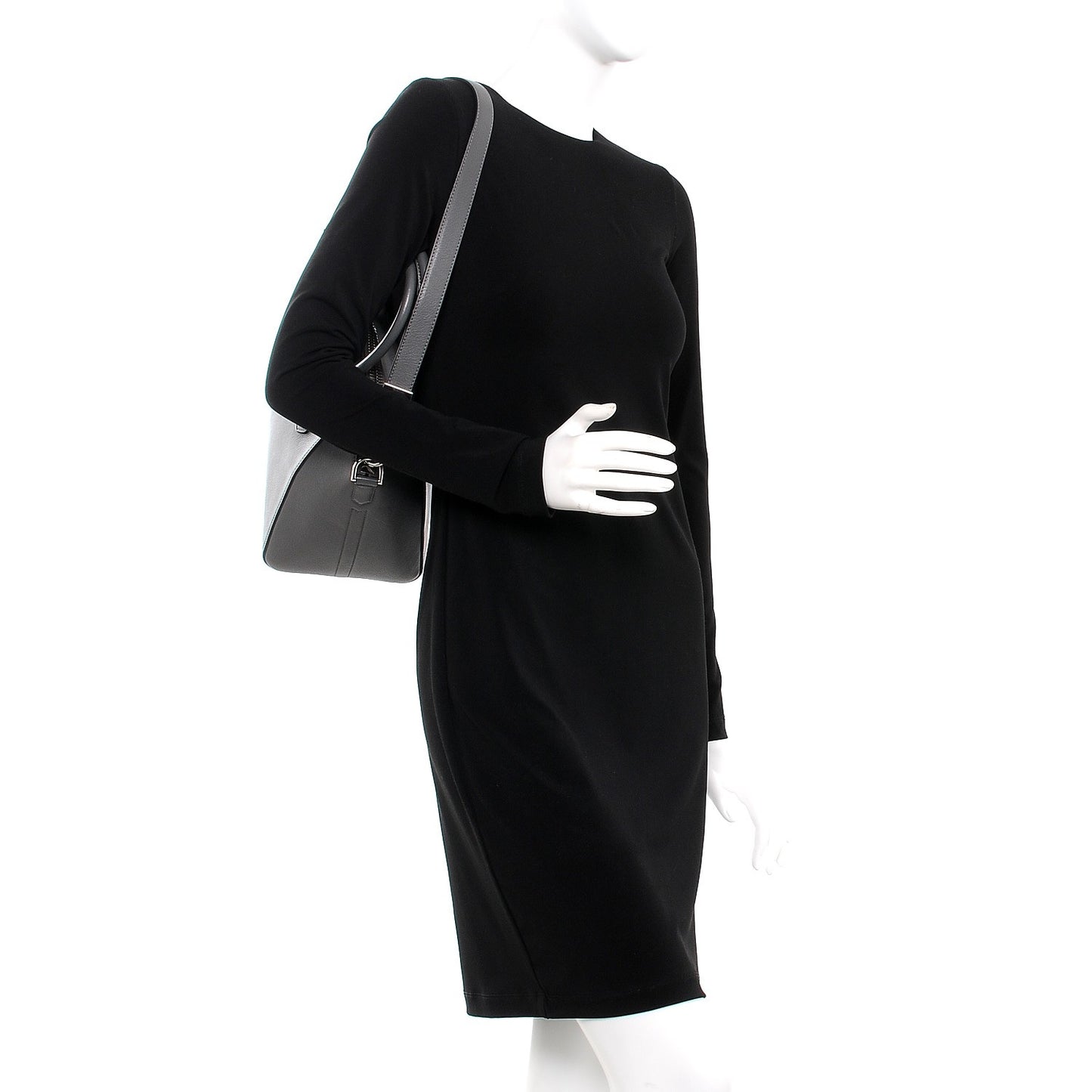 Patent Calfskin Large Luxe Ligne Tote Black