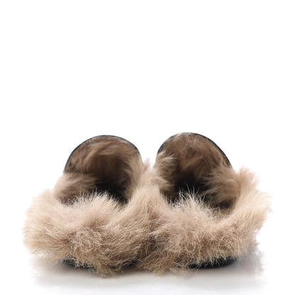 Gucci Calfskin Fur Womens Princetown Slippers 35.5 Black 6 of 9