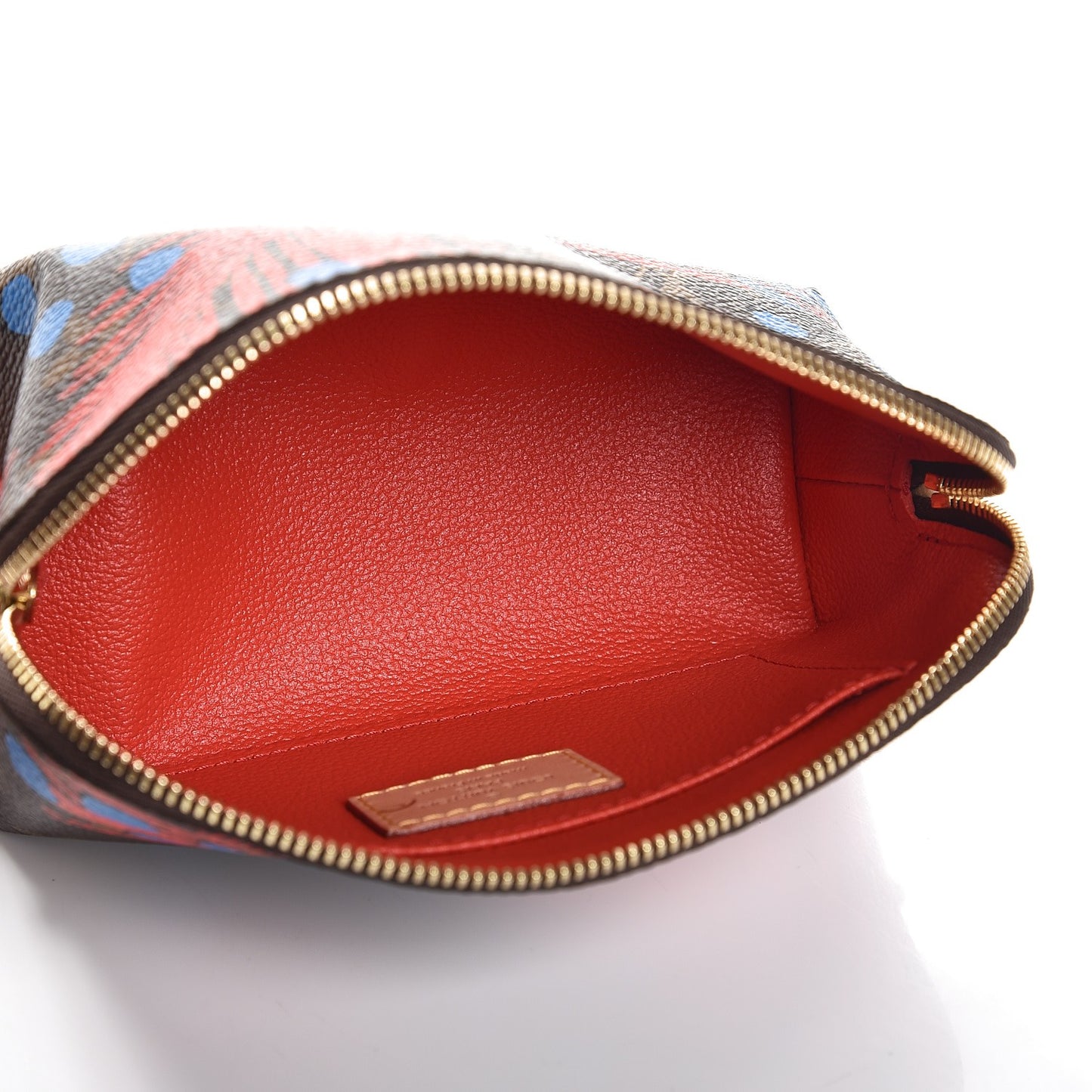 Monogram Jungle Dots Cosmetic Pouch Coquelicot Denim