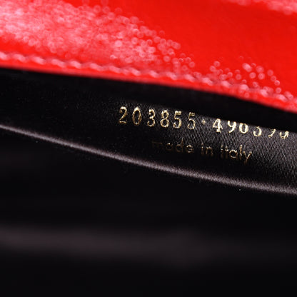 Saint Laurent Textured Patent Monogram Large Belle De Jour Clutch Red 6 of 6