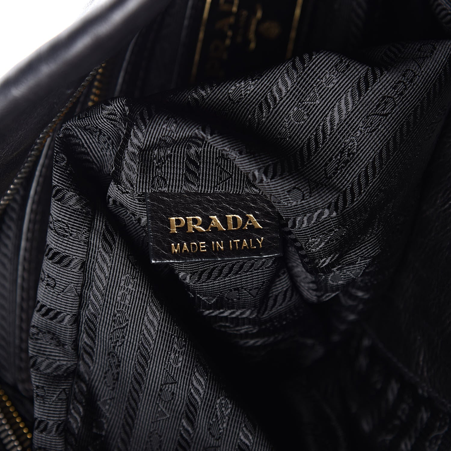 Prada Glace Calf Studded Tote Black 8 of 13