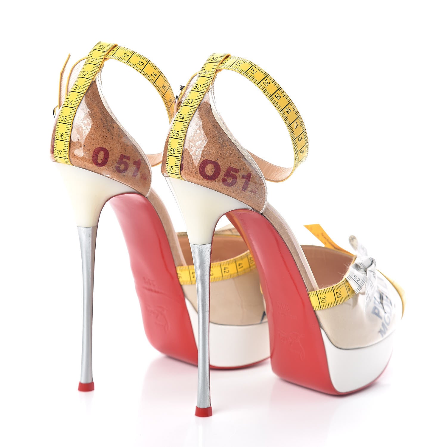 Christian Louboutin PVC Patent Ruban Calfskin Metricathy 150 Pumps 38.5 Transparent Yellow 4 of 7