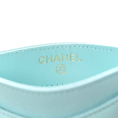 Chanel Caviar Quilted Card Holder Light Blue 6 of 9