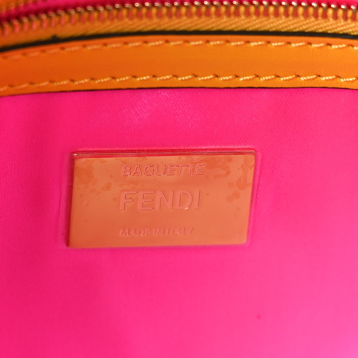 Fendi X SARAH COLEMAN Glazed Canvas Vitello King FF Vertigo Baguette 1997 Mimosa White 6 of 10