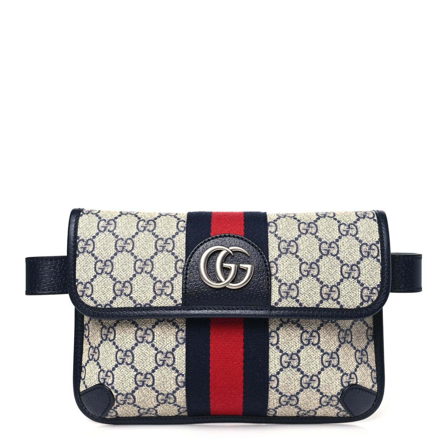 GG Supreme Monogram Web Small Ophidia Belt Bag 90 36 Beige Navy