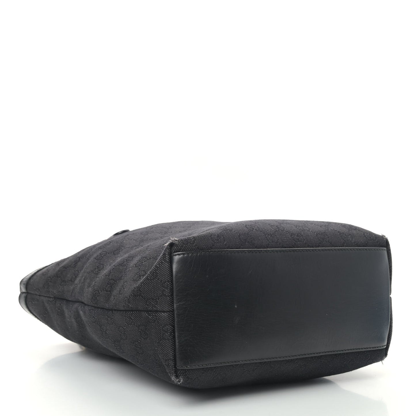 Denim Monogram Chain Bucket Tote Black