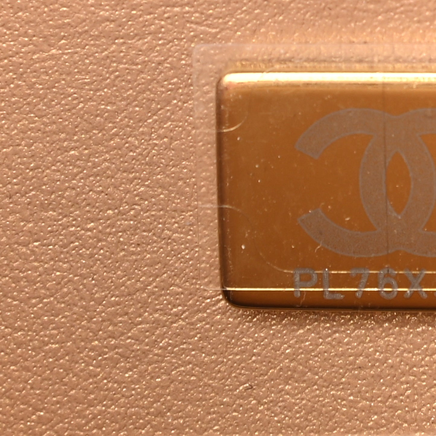 Lambskin Quilted Golden Plate Vanity Case White Gold
