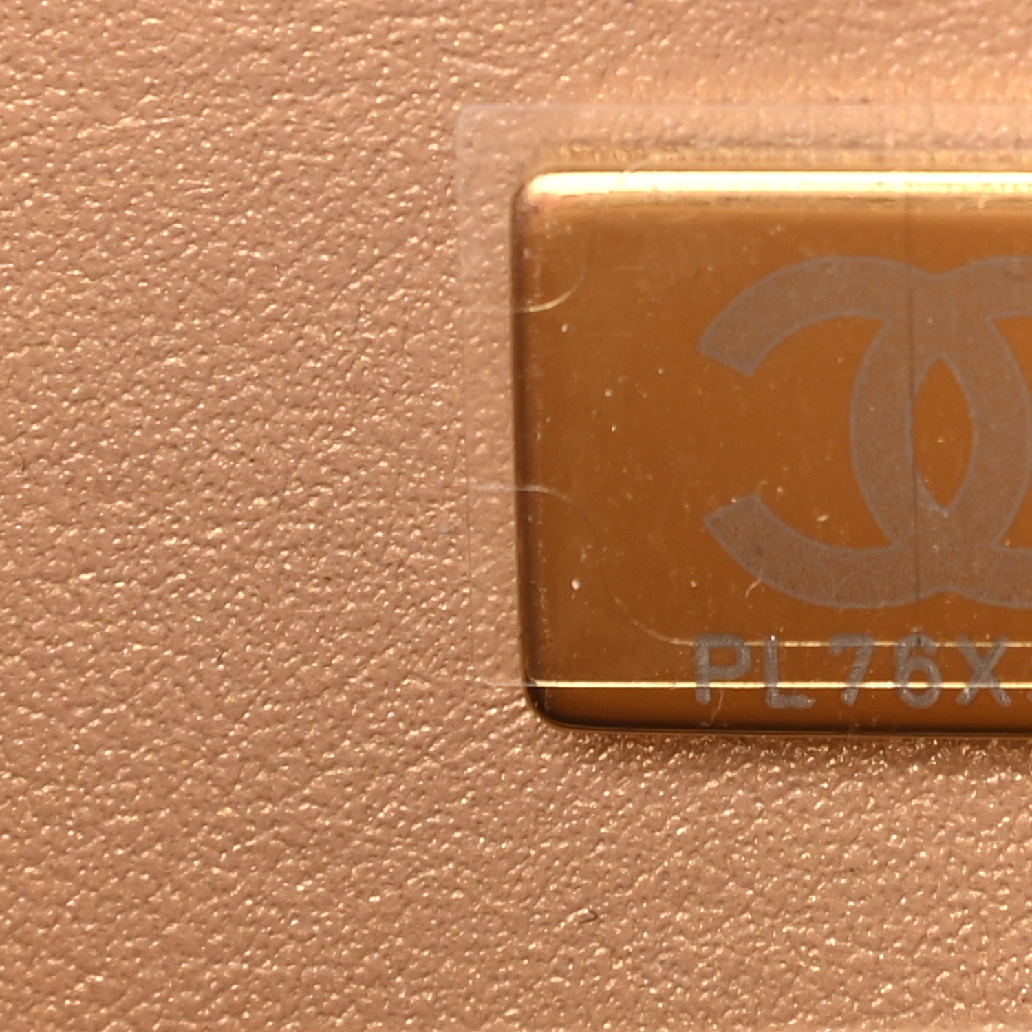 Chanel Lambskin Quilted Golden Plate Vanity Case White Gold 7 of 10