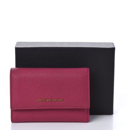 Dolce & Gabbana Pebbled Calfskin French Flap Wallet Fuxia 7 of 7