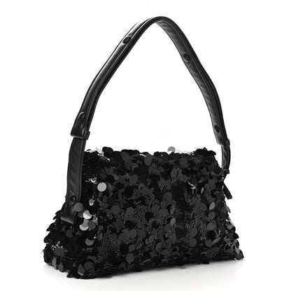 Prada Paillettes Vitello Signaux Bag Black 3 of 10
