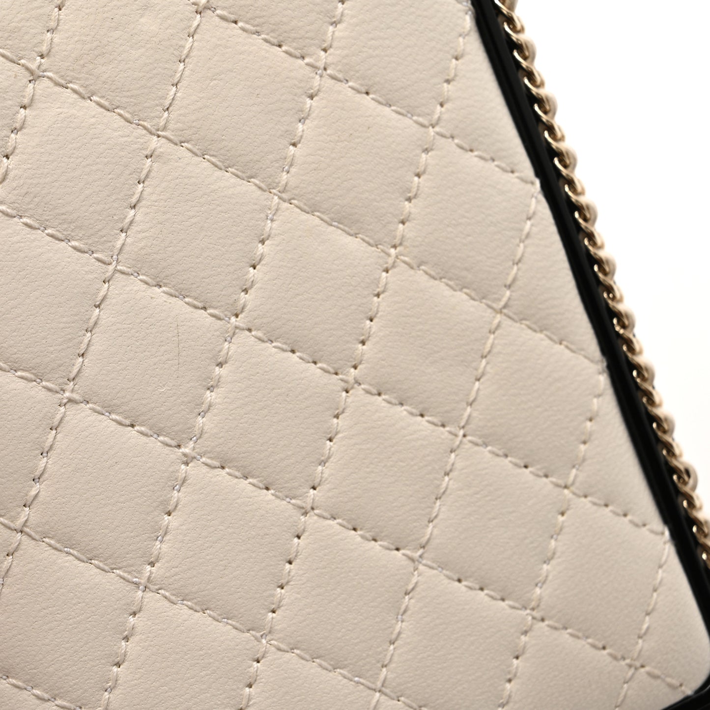 Plexiglass Lambskin Quilted Perfume Bottle Clutch White Black