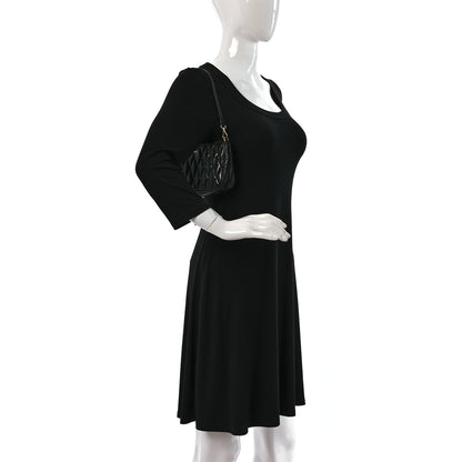Miu Miu Vitello Shine Quilted Pochette Black 2 of 10