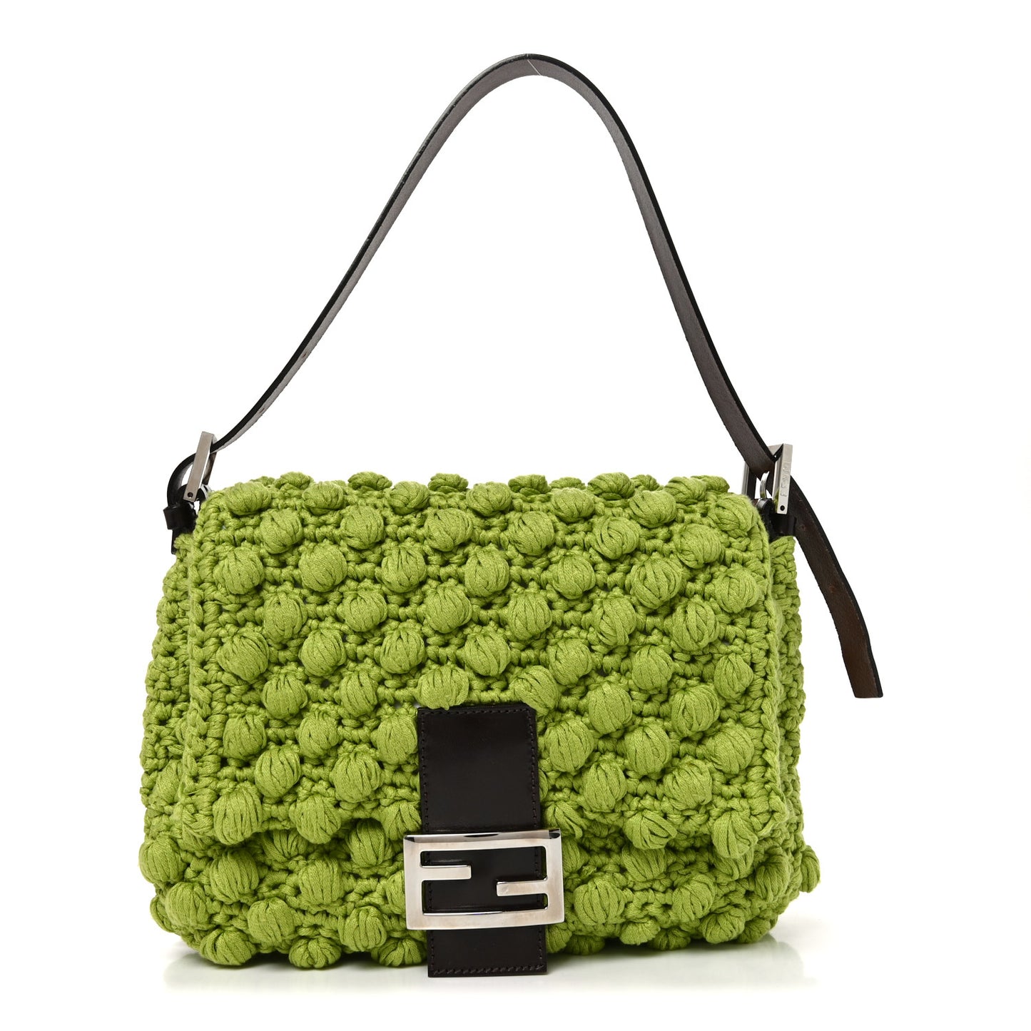Wool Crochet Knit Mama Baguette Green