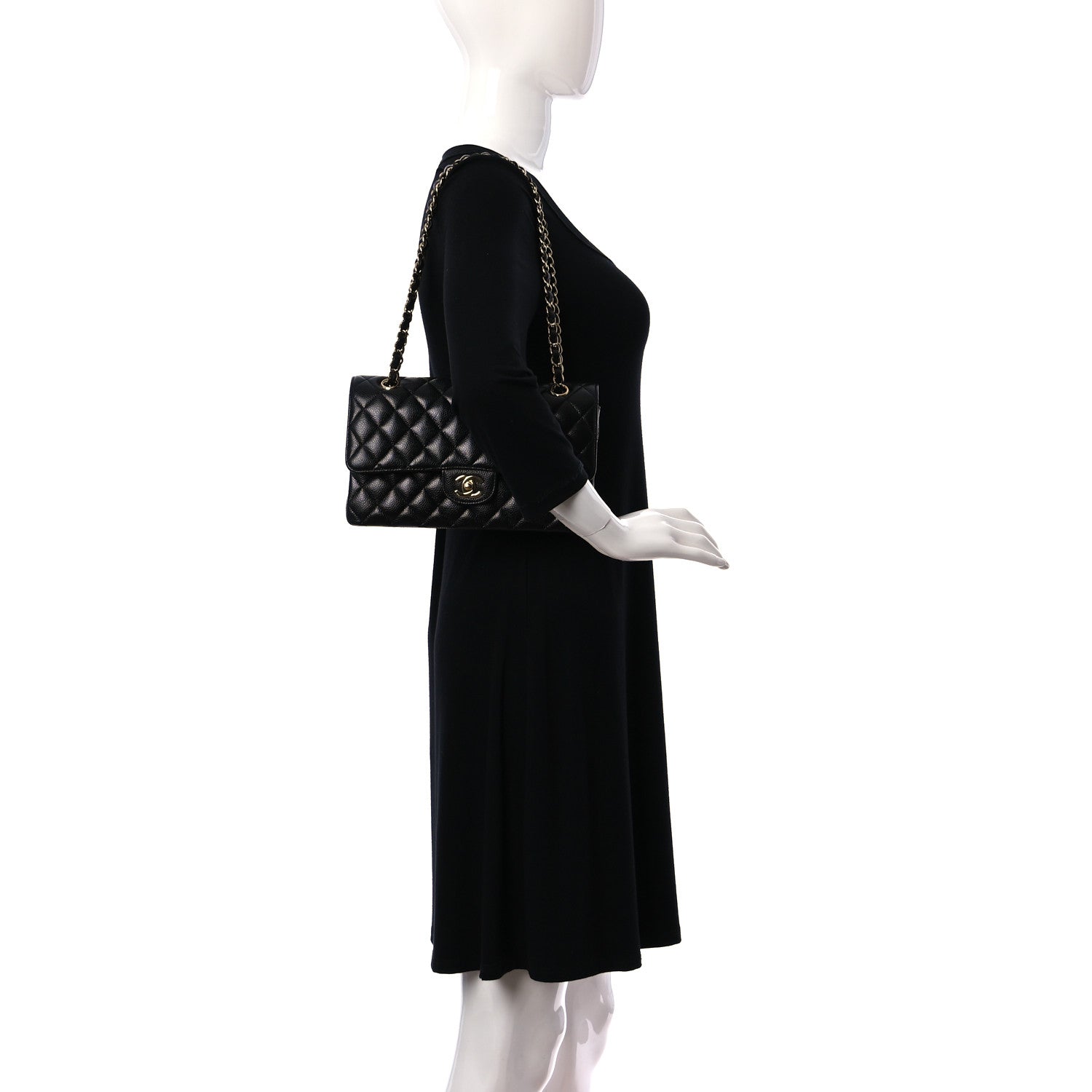 Chanel Caviar Quilted Medium Double Flap Black 2 of 10