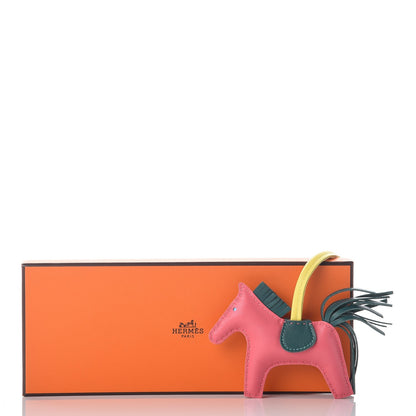 Hermes Milo Lambskin Grigri Rodeo Horse Bag Charm PM Rose Azalee Malachite Lime 4 of 4