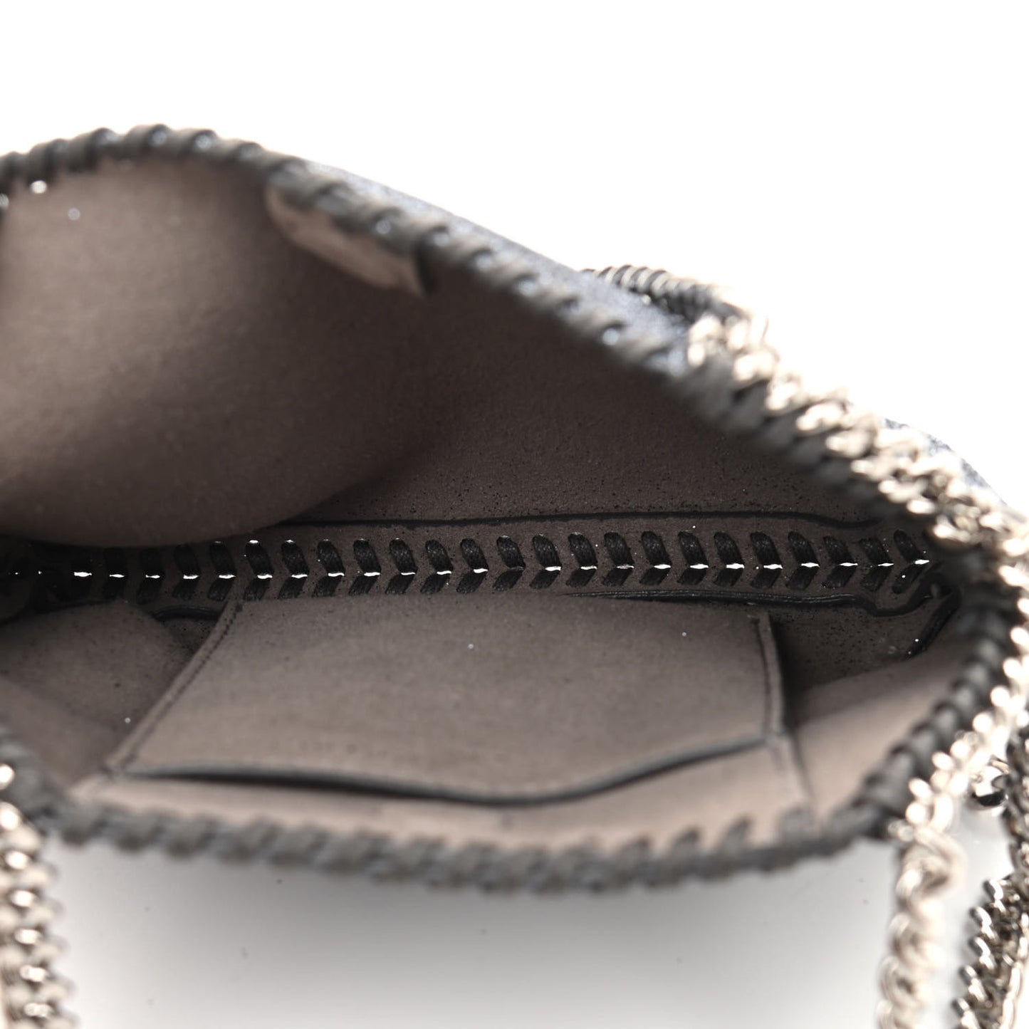 Glitter Tiny Falabella Tote Silver
