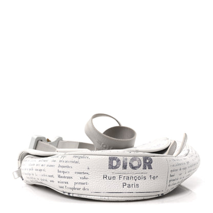 Christian Dior X DANIEL ARSHAM Grained Calfskin Newspaper Print Saddle Bag White 4 of 10