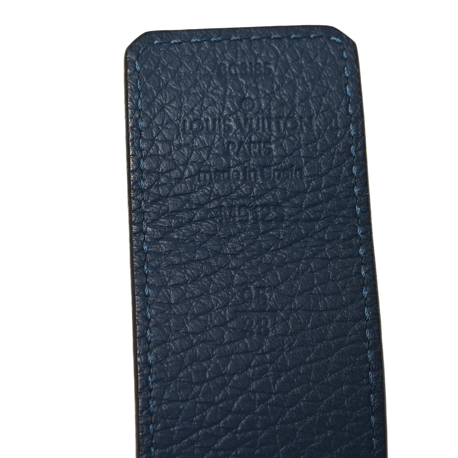 Louis Vuitton Taurillon Calfskin 40mm LV Damier Initiales Reversible Belt 95 38 Navy Blue Red 5 of 5