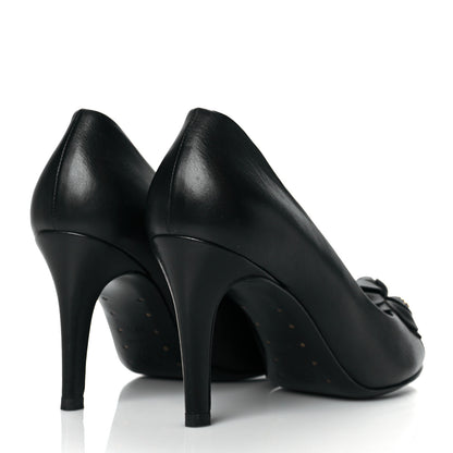 Chanel Lambskin Camellia Pumps 39.5 Black 4 of 11