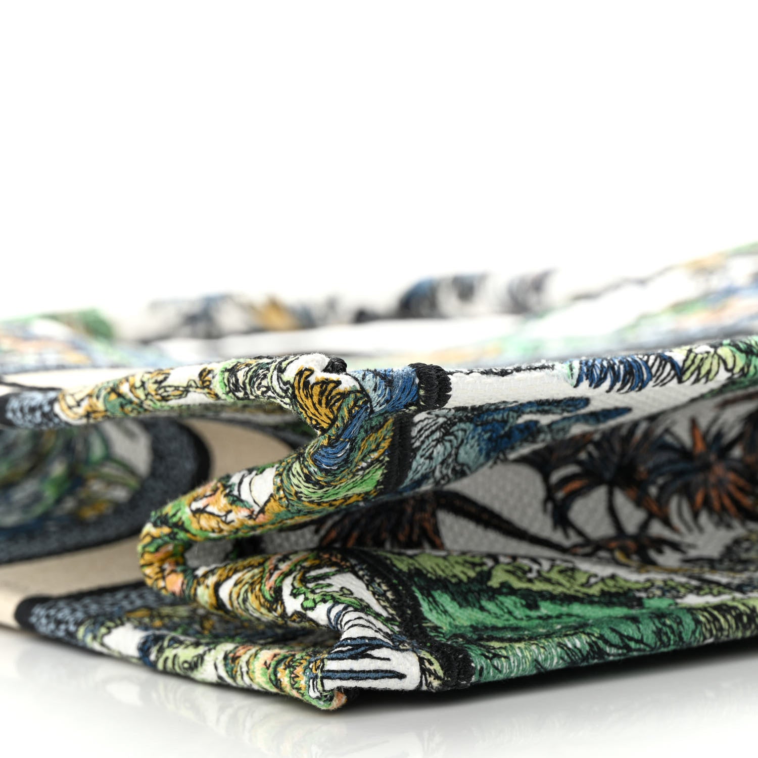 Christian Dior Canvas Embroidered Medium Etoile De Voyage Book Tote White Multicolor 9 of 12