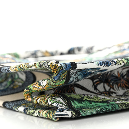 Christian Dior Canvas Embroidered Medium Etoile De Voyage Book Tote White Multicolor 9 of 12