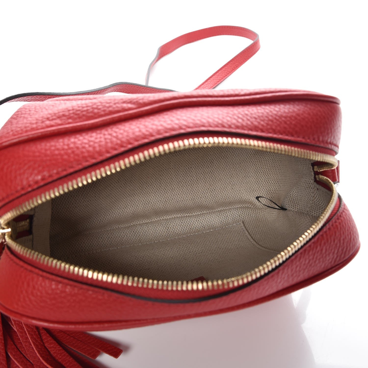 Gucci Pebbled Calfskin Small Soho Disco Bag Tabasco Red 5 of 7