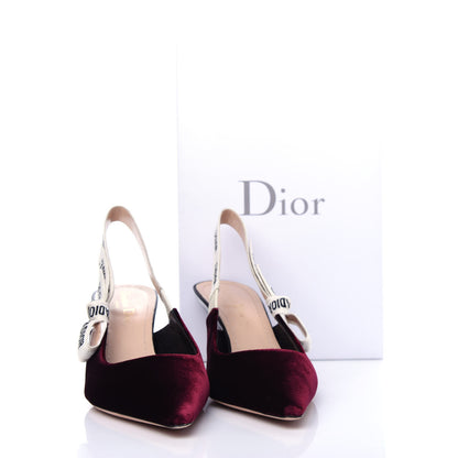 Christian Dior Velvet Ribbon J'Adior Slingback 65mm Pumps 38.5 Deep Amaranth 11 of 11